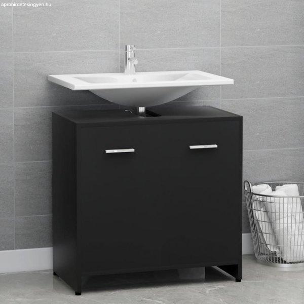 Fekete forgácslap fürdőszobaszekrény 60 x 33 x 61 cm
