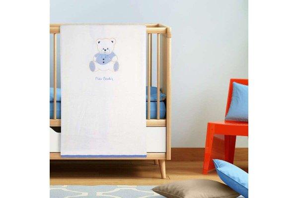 Baby2 macis Pierre Cardin gyerek takaró Fehér/kék 80x110 cm - 600 g/m2