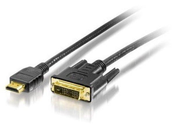 Equip EQUIP119323 HDMI-DVI (18+1) kábel, aranyozott, 3 m