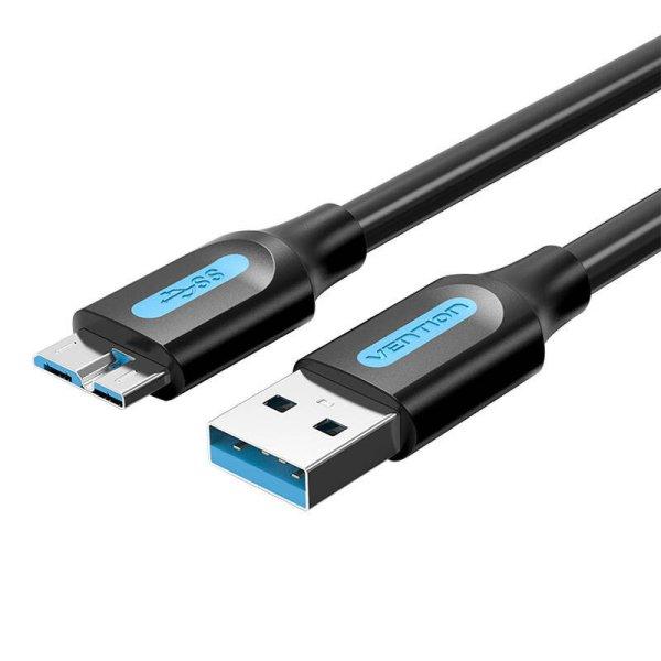 USB 3.0 A – Micro-B kábel Szellőztetés COPBG 1,5 m fekete PVC