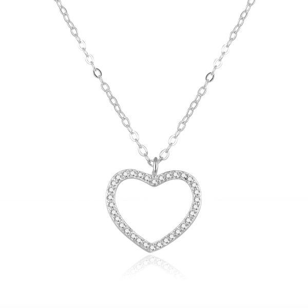 Beneto Gyönyörű ezüst nyaklánc szívvel AGS886/47