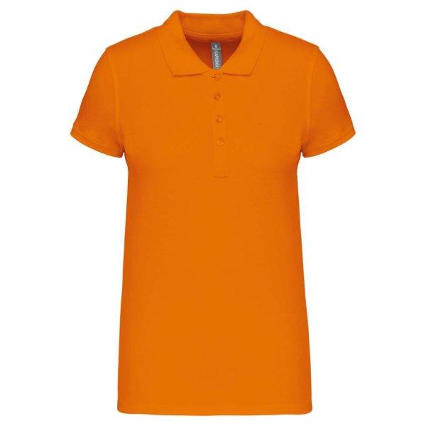 Női galléros piké póló, rövid ujjú, Kariban KA255, Orange-XL