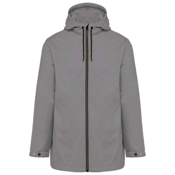 Uniszex kapucnis kabát, mikropolár béléssel, Kariban KA6153, Silver-M
