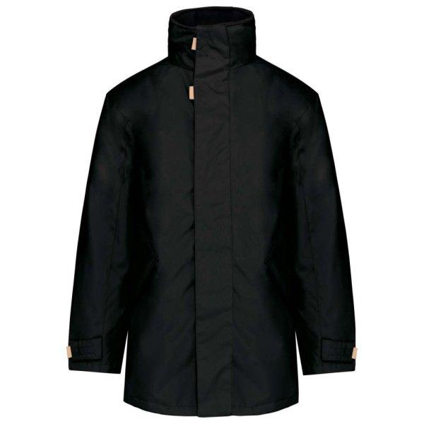 Uniszex kapucnis kabát steppelt béléssel, Kariban KA677, Black-S
