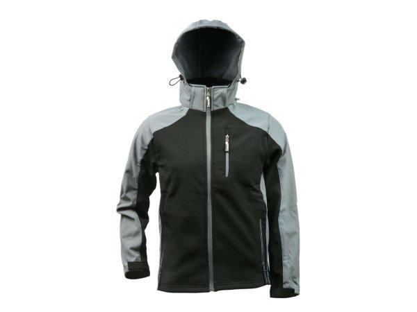 Tvardy softshell kabát kapucnival, XL méretű, szürke-fekete színben