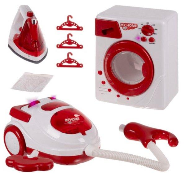 3 az 1-ben háztartási gépek gyerekeknek - mosógép,
vasaló, porszívó, elemes háztartási gépek
(BB-22570)