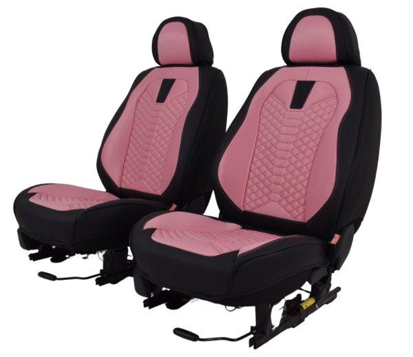Volkswagen Beetle Méretezett Üléshuzat -Vénusz Bőr/Szövet
-Rózsaszín/Fekete- 2 Első Ülésre