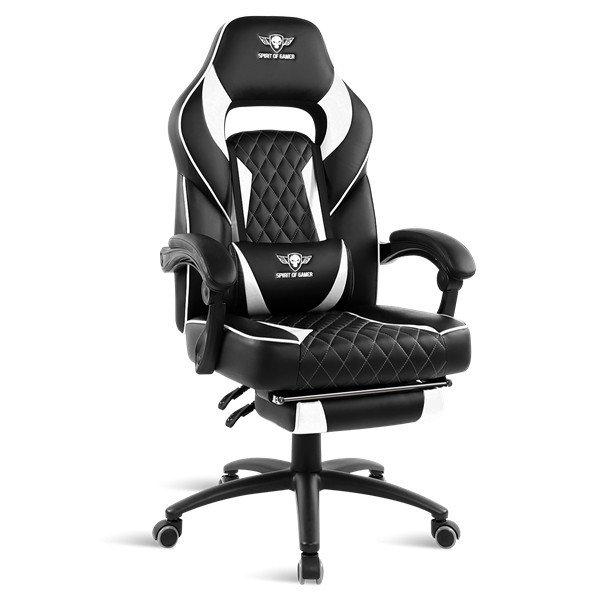 Spirit of Gamer szék - MUSTANG White (állítható dőlés/magasság;
kihajtható lábtartó; max.120kg-ig, fehér)