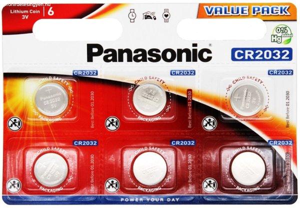 Panasonic CR2032 lithium elem 3V bl/6