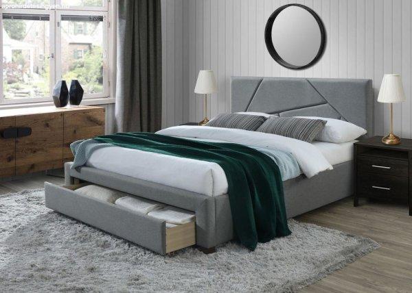 Kétszemélyes ágy, tárolóhellyel, szövet, szürke, 160 cm - GALAXIE -
Butopêa