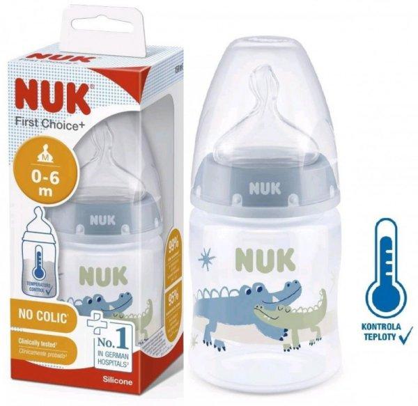 NUK First Choice Temperature Control cumisüveg 150 ml - Kék krokodilos