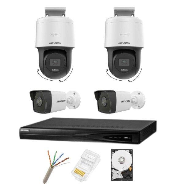 IP megfigyelő rendszer 4 kamerával 2 forgó kamera fehér fénnyel 30m 2
golyós kamera 4 megapixeles infravörös 30M objektív 2,8 mm 4 csatornás IP
NVR 4K felbontású Hikvision tartozékok