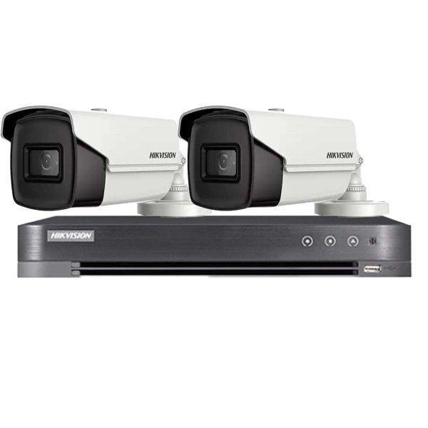 CCTV rendszer HIKVISION 2 kamerák 8MP 4 in 1, IR 60m, 4 csatornás DVR 4K 8MP