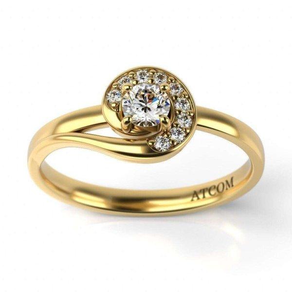 Apollo modell sárga arany eljegyzési gyűrű