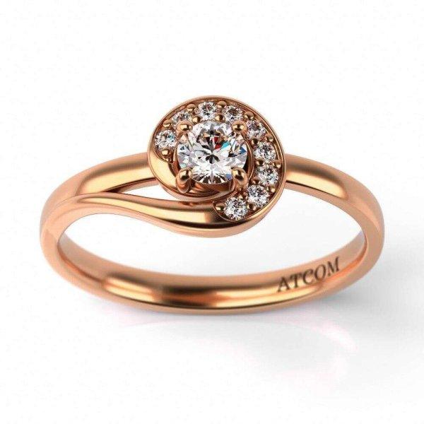 Apollo modell rózsaszín arany eljegyzési gyűrű