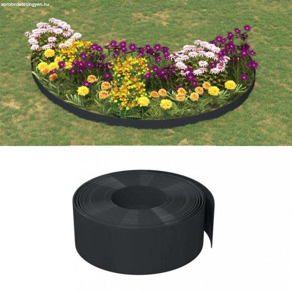 3 db fekete polietilén kerti szegély 10 m x 20 cm