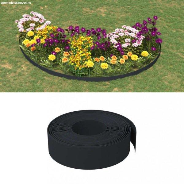 2 db fekete polietilén kerti szegély 10 m x 15 cm