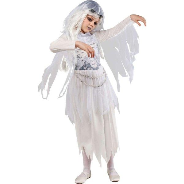 Ghost Halloween jelmez fátyollal lányoknak, KidMania® 122 - 140 cm 7-8 év