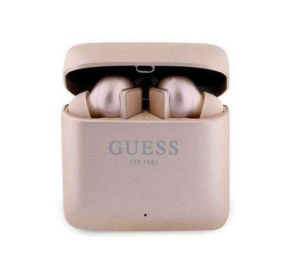 GUESS PRINTED LOGO bluetooth fülhallgató, headset - ROSE GOLD - Sztereo, v5.1,
TWS, mikrofon, töltőtok - GUTWSSU20ALEGP - GYÁRI