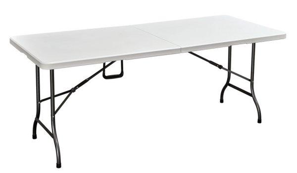 ROJAPLAST összecsukható, hordozható műanyag asztal, 244 cm - fehér 