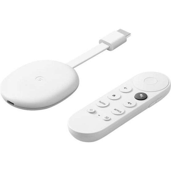 Google GA03131 Chromecast + Google TV, HDMI, Bluetooth, Wi-Fi, hangvezérléses
távirányító, fehér
