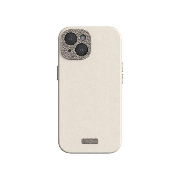 Moshi Napa MagSafe - Leather telefontok iPhone 15 (Eggnog fehér)
