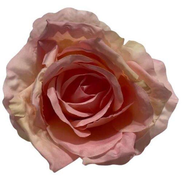 Bross rózsa, Kézzel készített, Nyilatkozat, 3 az 1-ben, Clips haj és míder
virág, 3D virág, Textil, Fém 12x12x11 cm, Világos rózsaszín