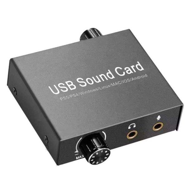 USB 2.0 hangkártya sztereó mikrofon audio hangkártya adapter átalakító USB
3,5 mm-es csatlakozó