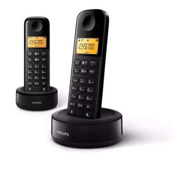 Philips Dect telefon fekete 300mah 2 kézibeszélő D1602B/53