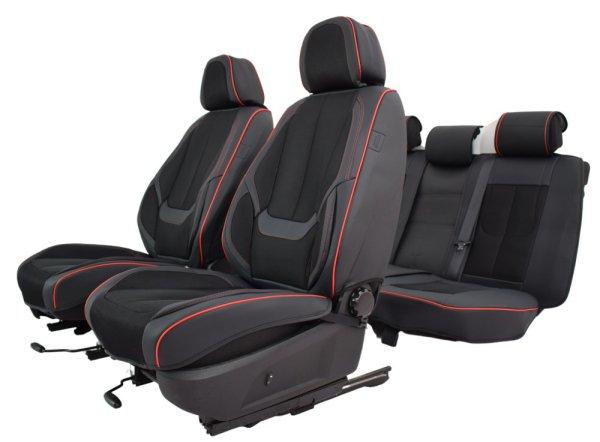 Suzuki Grand Vitara Victoria Méretezett Üléshuzat Bőr/Szövet -Piros/Fekete-
Komplett Garnitúra