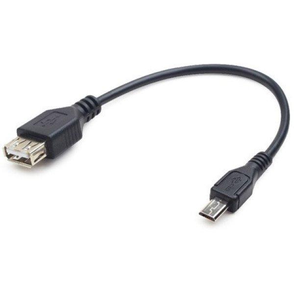 Gembird USB-A 2.0 -> USB-B 2.0 micro F/M adatkábel 0.15m fekete OTG