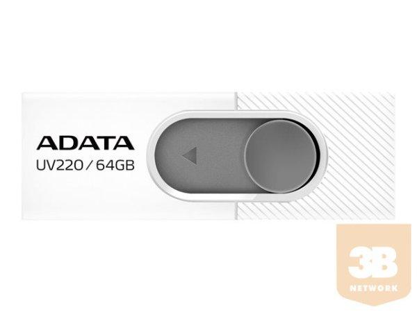 ADATA Flash Drive UV220 64GB USB 2.0 White/Grey
