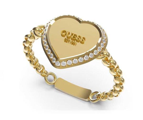 Guess Fantáziadús aranyozott gyűrű szívvel Fine Heart
JUBR01429JWYG 54 mm