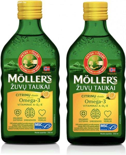 Möllers omega-3 halolaj étrend-kiegészítő a, d és e-vitaminnal, citrom
ízesítéssel 250 ml