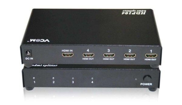 VCOM HDMI Splitter 1 - 4 Port Fekete
