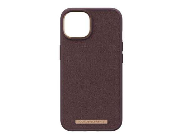 Njord byELEMENTS Genuine Leather iPhone 14 tok sötétbarna (NA41GL05)