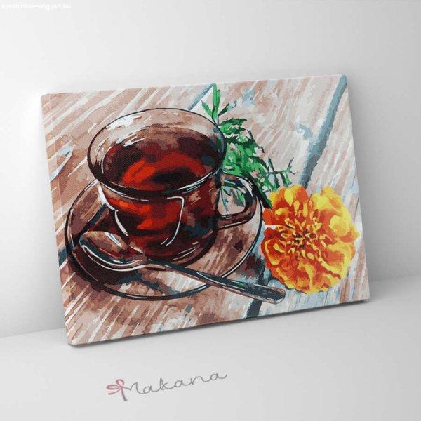 Tavaszi tea - Számfestő készlet, kerettel (40x50 cm)