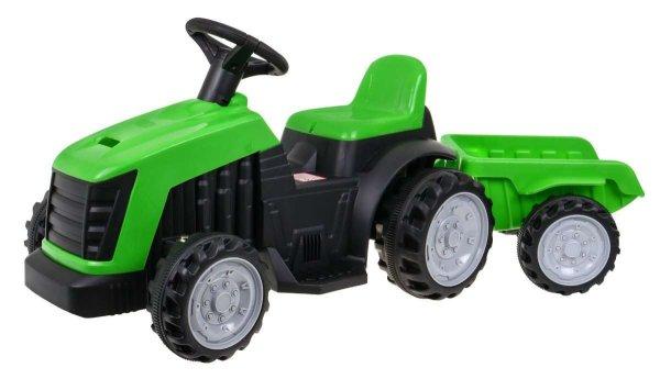 Gyermek traktor pótkocsival (6V / 4,5Ah) zöld színben