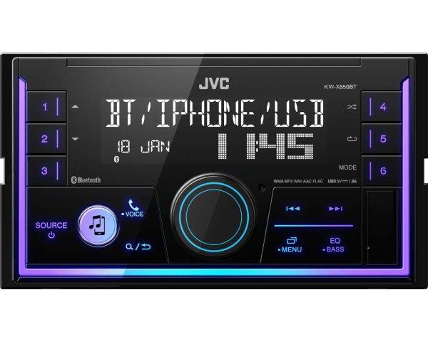 JVC KW-X850BT 2 DIN Méretű Bluetooth Autórádió, Fekete