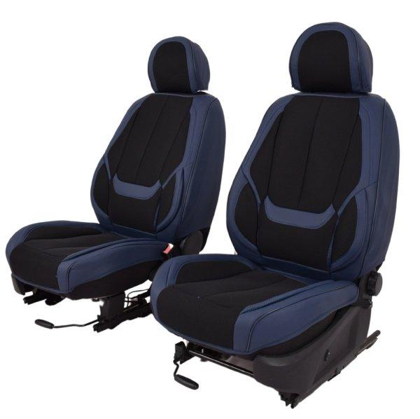 Volkswagen Jetta Nemesis Bőr/Szövet Méretezett Üléshuzat -Kék/Fekete- 2Db
Első Ülésre