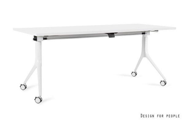 UNIQUE Carl görgős asztal, 150x80 cm, fehér