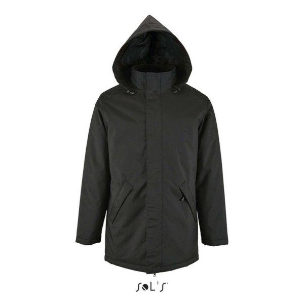 SOL'S ROBYN steppelt bélésű unisex kabát, gallérba rejthető
kapucnival SO02109, Black-2XL
