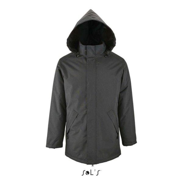 SOL'S ROBYN steppelt bélésű unisex kabát, gallérba rejthető
kapucnival SO02109, Charcoal Grey-XL