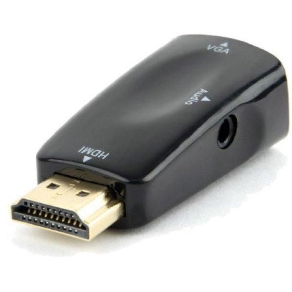 Gembird HDMI 1.4 -> VGA Jack 3,5mm M/F adapter fekete +audio