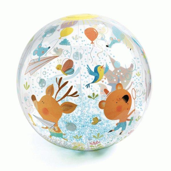 Djeco Felfújható labda, Ø 35 cm - Csörgő-zörgő labda - Bubbles ball