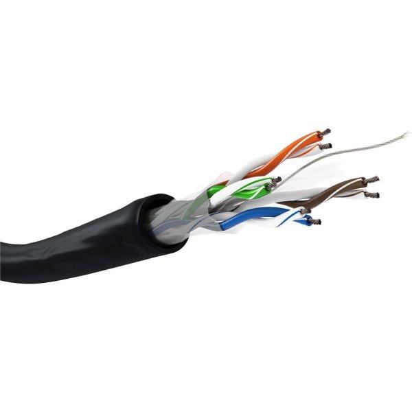 Goobay U/UTP CAT6 Installációs kábel 100m - Fekete (57293)