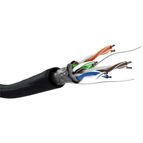 Goobay F/UTP CAT5e Kültéri installációs kábel 100m - Fekete (57295)