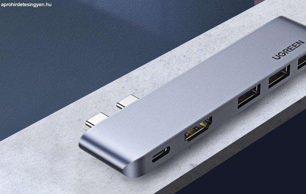 UGREEN CM251 adapter USB-C hub MacBook Air / Pro-hoz (szürke)