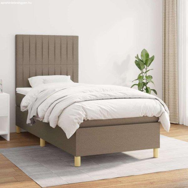 vidaXL tópszínű szövet rugós ágy matraccal 100 x 200 cm