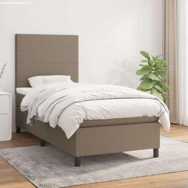 vidaXL tópszínű szövet rugós ágy matraccal 100 x 200 cm